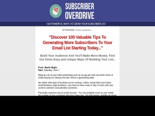 Subscriber Overdrive